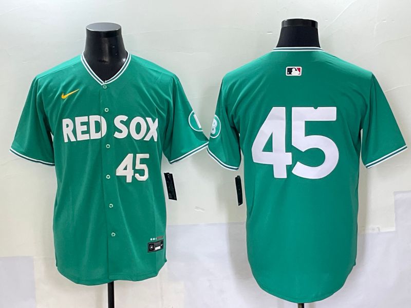 Men 2025 Boston Red Sox #45 No Name Dark Green Joint Name Nike MLB Jersey style 3